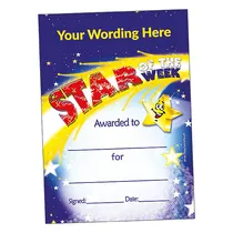 Personalised Star of the Week Certificate (A5)