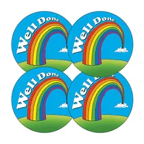Rainbow Stickers - Well Done (20 Stickers - 32mm)