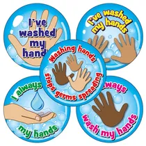 Hand Washing Stickers (20 Stickers - 32mm)