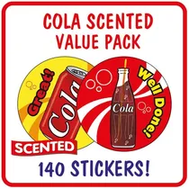 Cola Scented Stickers Value Pack (140 Stickers - 37mm)