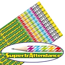 Superb Attendance Pencils (12 Pencils) Brainwaves 