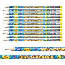 100% Attendance Pencils (12 Pencils) Brainwaves