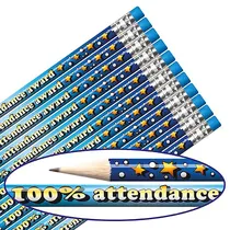 100% Attendance Pencils - Blue (12 Pencils) Brainwaves