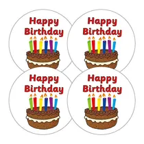 Scented Chocolate Stickers - Happy Birthday (35 Stickers - 37mm)