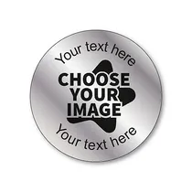 Design Your Own Stickers - Metallic Silver (70 Stickers - 25mm)