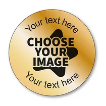 Design Your Own Stickers - Metallic Gold (35 Stickers - 37mm)