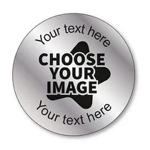 Design Your Own Stickers - Metallic Silver (35 Stickers - 37mm)