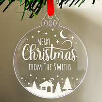 1 Personalised Merry Christmas Bauble - 75mm