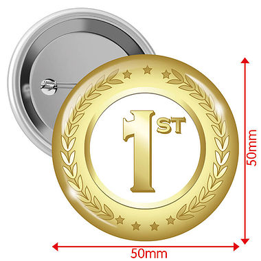10 First Badges - Gold - 50mm