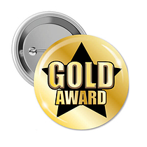 10 Gold Award Badges - 38mm