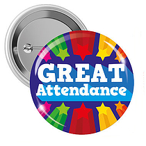 10 Great Attendance Badges - Blue - 50mm