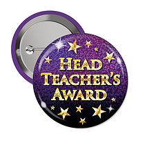 10 Holographic Head Teacher's Award Badges - 38mm