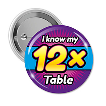 10 I Know My 12x Times Tables Badges - 38mm