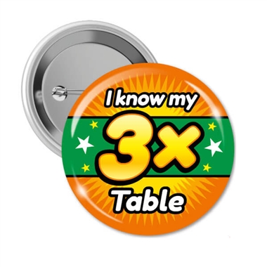 10 I Know My 3x Times Tables Badges - 38mm