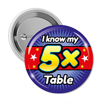 10 I Know My 5x Times Tables Badges - 38mm