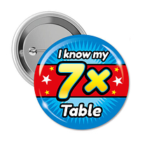 10 I Know my 7x Times Tables Badges - 38mm