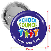 10 Personalised School Council Badges - 50mm