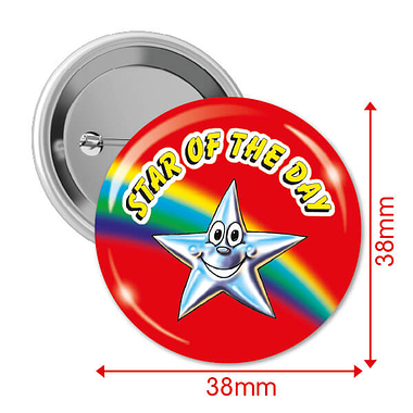 10 Star of the Day Badges - 37mm