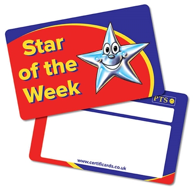 10 Star of the Week Smiley Star CertifiCARDs