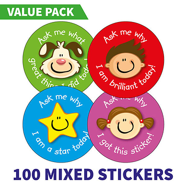 100 Ask Me Why Stickers - 32mm
