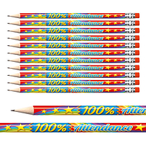 100% Attendance Pencils (12 Pencils) Brainwaves