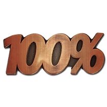 100% Bronze Badge - Metal (25mm x 10mm)