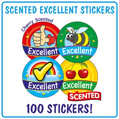 100 Cherry Scented Excellent Stickers - 32mm
