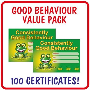 100 Consistently Good Behaviour Certificates - A5
