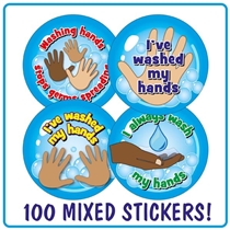 100 Hand Washing Stickers - 32mm