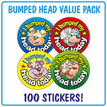 100 I Bumped My Head Today Stickers - 32mm
