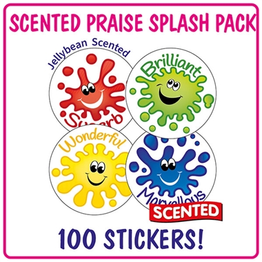 100 Jellybean Scented Splash Stickers - 32mm