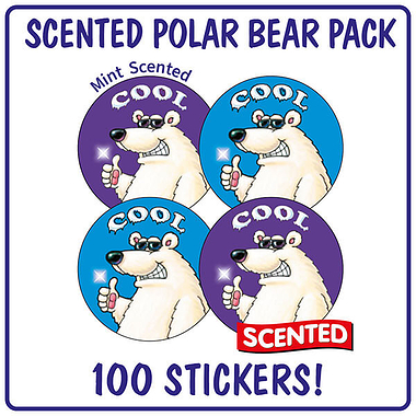 100 Mint Scented Cool Stickers - 32mm