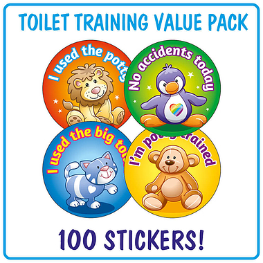 100 Potty Training Stickers - 32mm