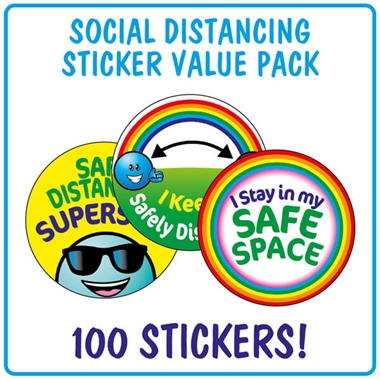 100 Social Distancing Stickers - 32mm