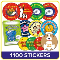1100 Lunchtime Reward Stickers and Praisepad