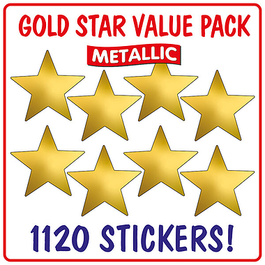 1120 Metallic Gold Star Stickers - 20mm