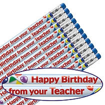 12 Happy Birthday from your Teacher Pencils