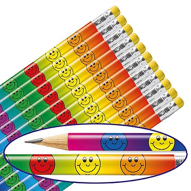 12 Smiley Face Spectrum Pencils