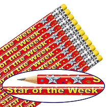 12 Star of the Week Pencils - Red