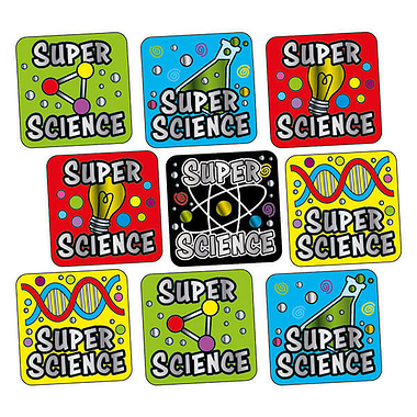 140 Metallic Super Science Stickers - 16mm