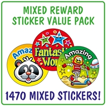 1470 Assorted Reward Stickers - 25mm