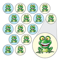 196 Diddi Dot Green Frog Stickers - 10mm