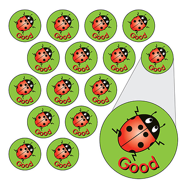 196 Good Ladybird Stickers - 10mm