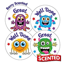 20 Berry Scented Monster Stickers - 32mm