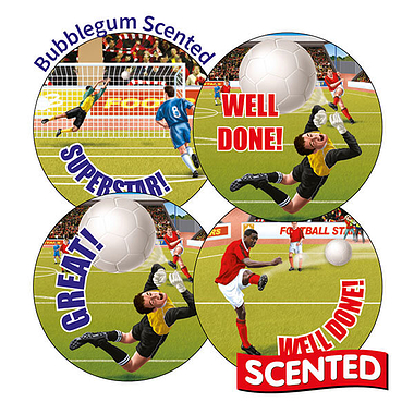 20 Bubblegum Scented Football Stickers - 32mm