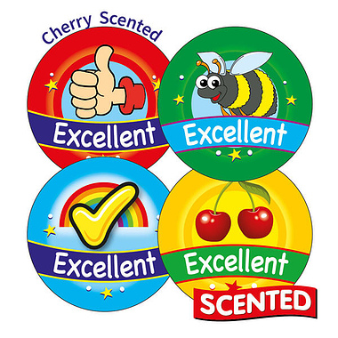 20 Cherry Scented Excellent Stickers - 32mm