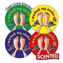 20 Clean Linen Scented I Worked My Socks Off Stickers - 32mm