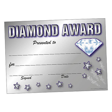 20 Diamond Award Certificates - A5