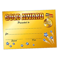20 Gold Award Medal Certificates - A5