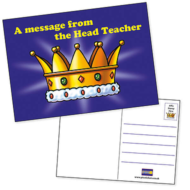 20 Head Teacher's Award Crown Postcards - A6